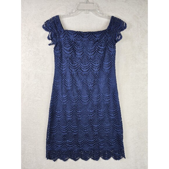 Lilly Pulitzer Dresses & Skirts - Lilly Pulitzer Women's Lace Overlay Mini Dress Navy Size XS